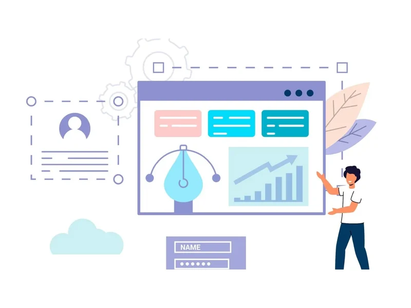 Illustration of web analytics and connected business tools